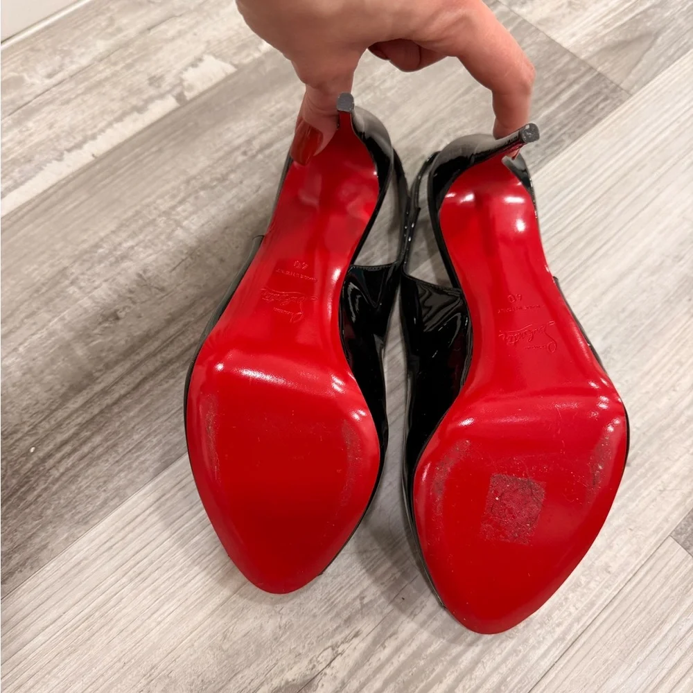 Christian Louboutin Hot Chick Sling Alta 120MM Patent Leather Heels size 40 - Picture 4 of 5